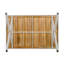Ensemble repas d'extérieur 5 pièces - Table rectangulaire en bois de teck + 4 chaises en osier avec coussins, structure en acier beige, finition teck, parfait pour la terrasse, le patio ou le jardin-1683457660