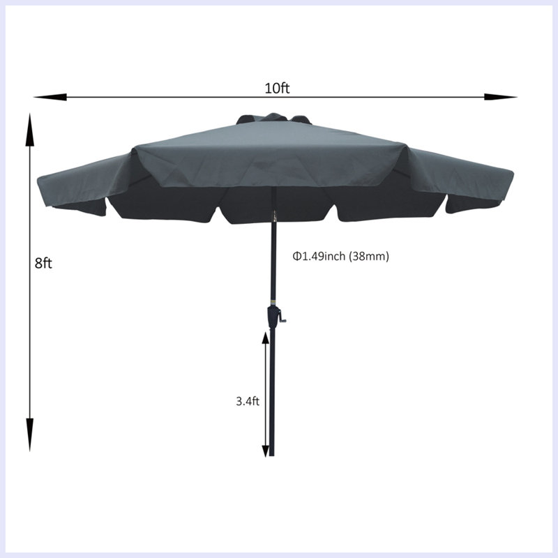 Parasol de marché avec manivelle 120 po Silina