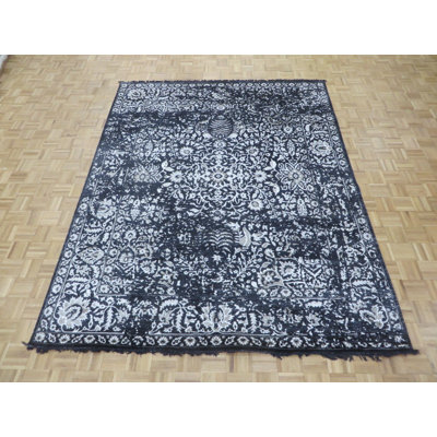 Mahmooda One-of-a-Kind 7'10" X 9'11" Wool Area Rug in Black