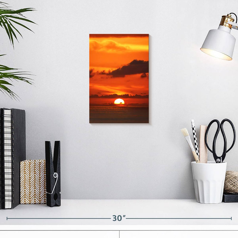 Coucher de soleil bleu océan Gillard, H 12 po x l 8 po