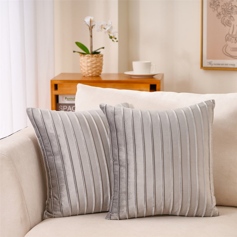WARISI Velvet Cushion Pillow Cover, Gray, 20" x 20"