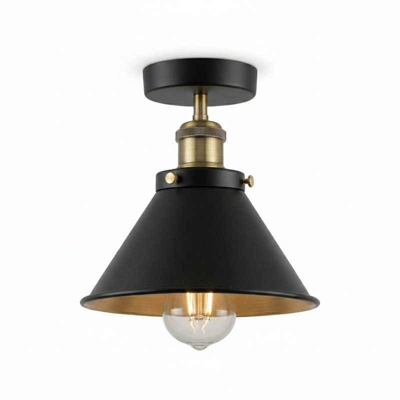 Semi Flush Mount, Black inner Gold, Black inner Gold