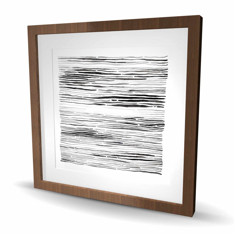 Rainures grises - imprimé mat noir encadré pour la décoration intérieure