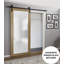 Porte de grange robuste en verre trempé dépoli Planum 2102 Noir mat, rail noir de 2 m (6,6 pi), quincaillerie robuste, portes intérieures modernes à panneaux pleins - 91,4 cm x 213,4 cm (36 po x 84 po) - Rail noir-49204384-49252674-49252675