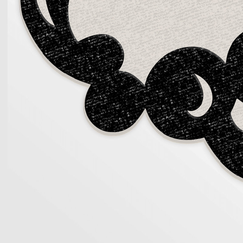 Durable Hall Carpet (2.6 x 4.9 ft), 100% Polyester, 1.4 lbs/sq yd | Non-Slip Leather Sole, 0.4 in Pile Height | Antibacterial, Machine Washable at 86°F, Easy to Clean | Stylish Black & White Design for Modern Spaces