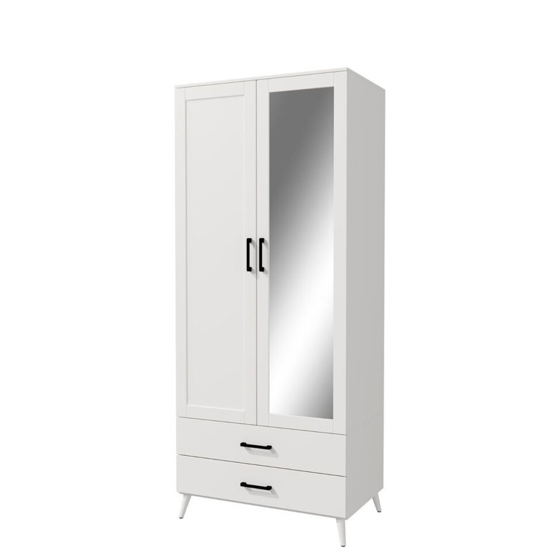 Bostick Solid Wood Wardrobe, White