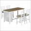 Ensemble de salle à manger 5 pièces à hauteur de comptoir en bois d'hévéa multifonctionnel avec chaises rembourrées-1672799833-1672799834-1672799835