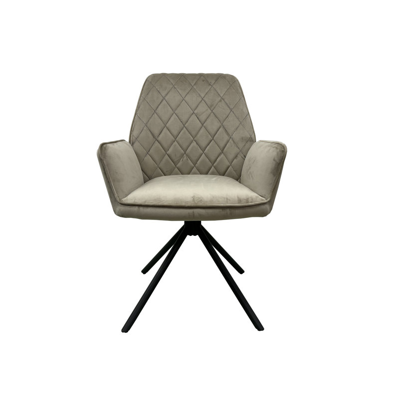 48cm H Velvet Upholstered Armchair, Mink