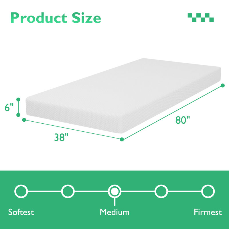 Saona Medium Gel Memory Foam Mattress, Twin