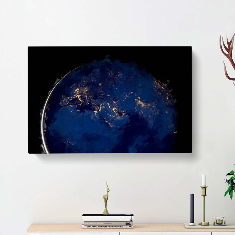 Earth View In Abstract - Wrapped Canvas Print, 35cm H x 50cm W x 3cm D