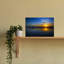 Chameaux sur une plage au coucher du soleil - Paysage de plage paisible, serein et tranquille (affiche murale)-1348337290
