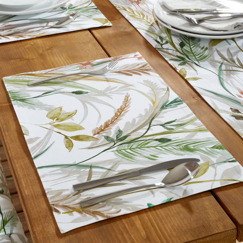 Burhanettin Cotton Blend Floral Rectangle Placemat