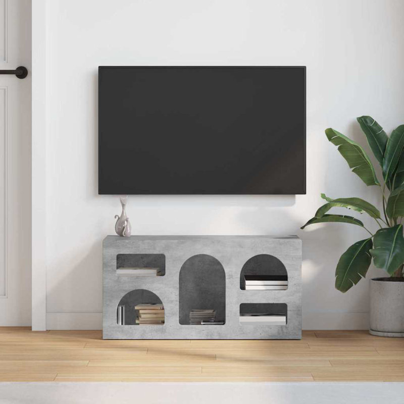 Unfinished TV Stand, Concrete Grey, 40cm H x 80cm L x 35cm W
