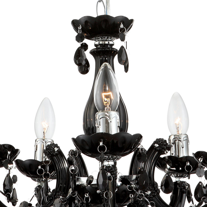 5 - Light Candle Style Chandelier, Black