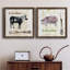 Vache dorée - ensemble de 2 peintures sur toile encadrées-1417209935-1417209932