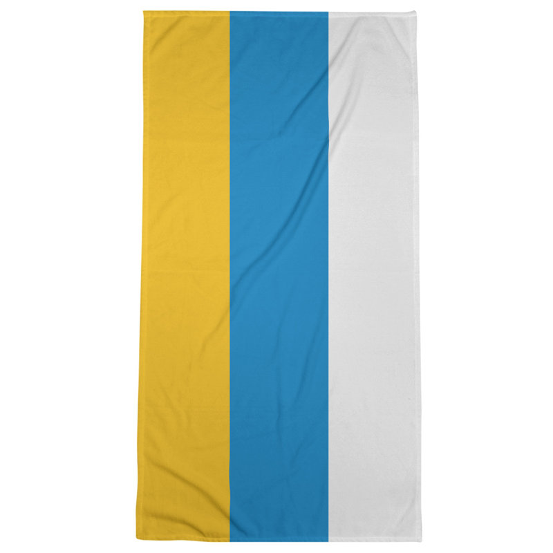 Cotton Blend Beach Towel, Blue/White