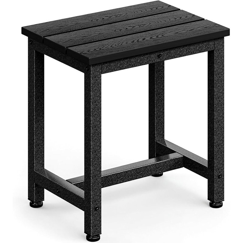 Table d'appoint de patio Adirondack, table d'appoint imperméable et résistante aux intempéries pour spa, jardin, balcon ou bord de piscine, durable et facile à nettoyer, noir