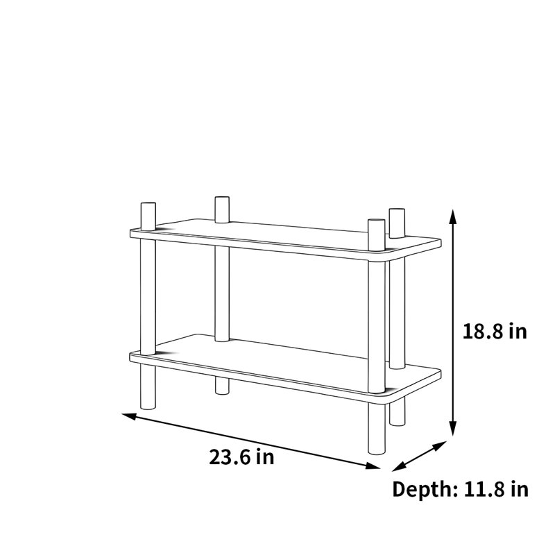 Bibliothèque haut de gamme et tendance, (2 tablettes) H 18,8 po x l 23,6 po x P 11,8 po