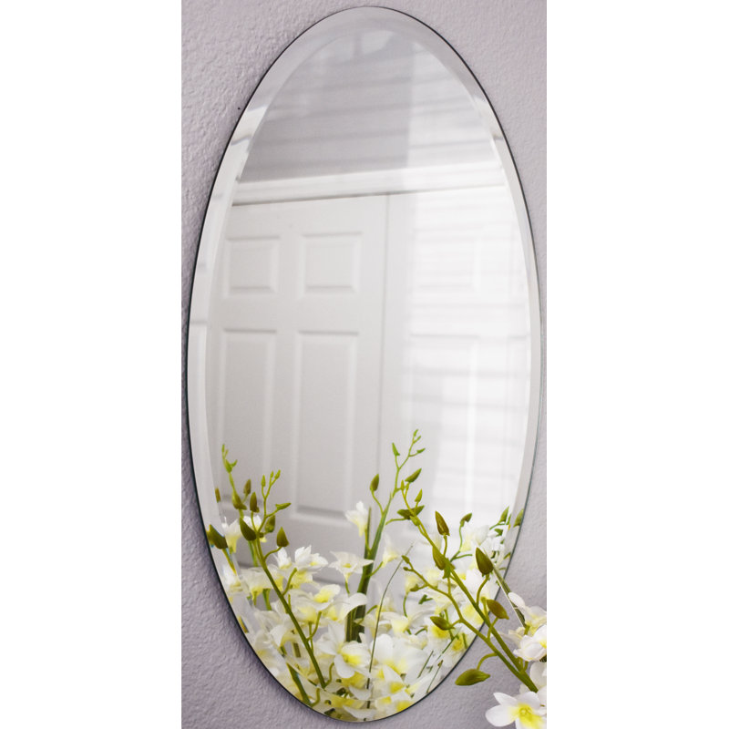 Miroir d'appoint biseauté sans cadre, 31 po x 21 po