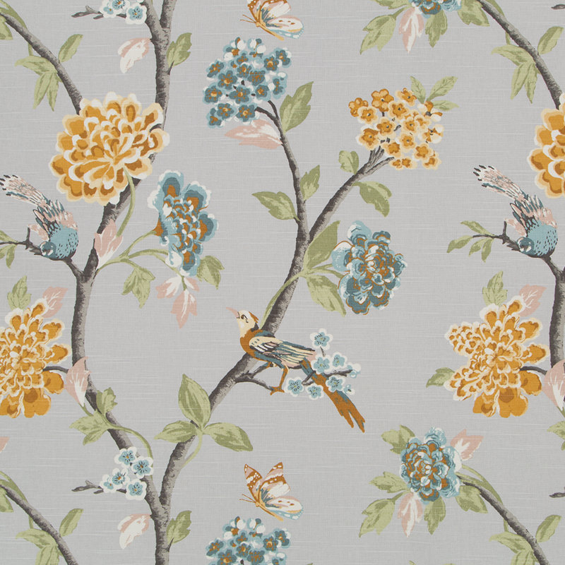 Dwellstudio Helene 100% Cotton Fabric, French Gray