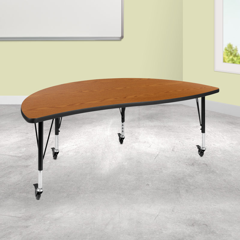 Table d'activité Goddard, L 30 po x P 60 po x H 17 à 25 po, Chêne, Oui