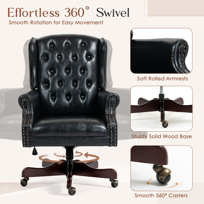 Alcott Hill® Byrant Executive Chair with Headrest, Black