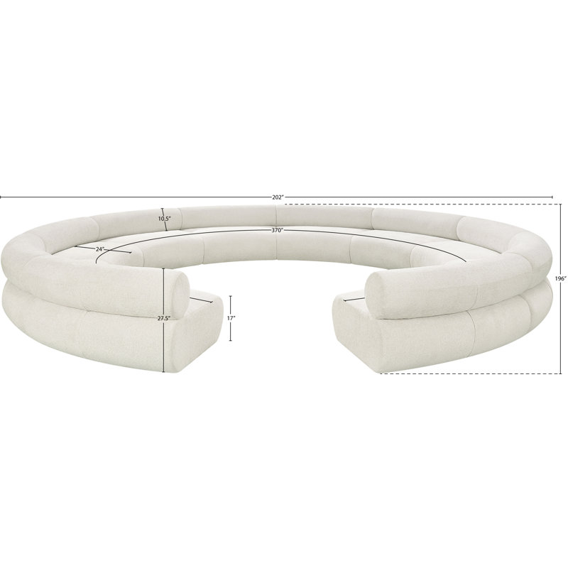 Canapé modulaire rembourré Bale, Tissu chenille crème