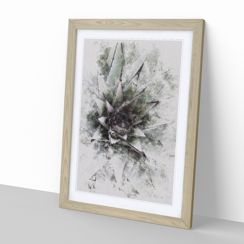 The Succulent Plant - Picture Frame Graphic Art, Oak Framed, 48cm H x 36cm W x 2cm D