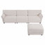 Canapé modulaire de 110 po en forme de L avec coussin de siège extra large, chargeur USB et de type C, conception d'accoudoir pétale, mousse haute densité, mouvement libre avec repose-pieds