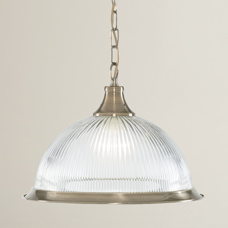 Arnott 1 - Light Dome Pendant, Antique Brass, Transparent