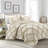 Ruffle Diamond Microfiber 3 Piece Comforter Set-925060573-925060571