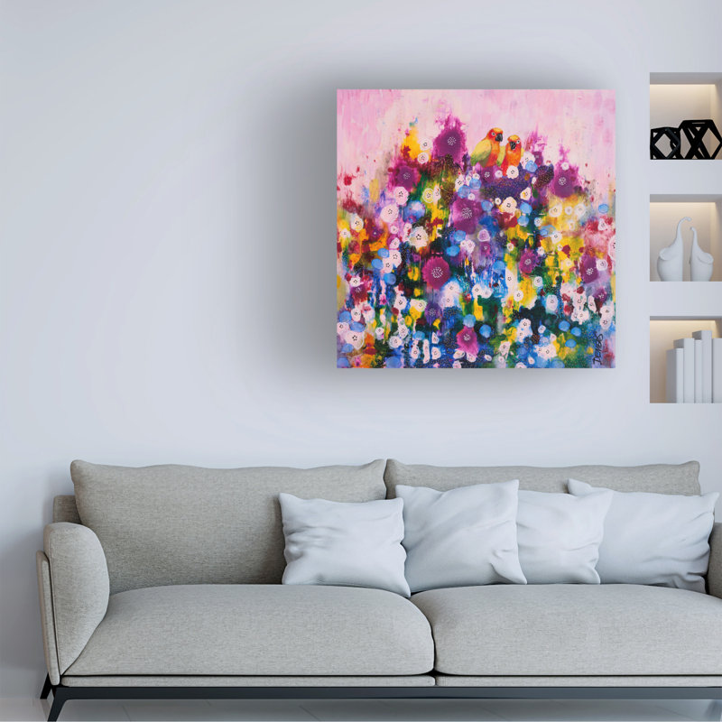 Œuvre sur toile, Sylvie Demers Sous Les Tropiques, H 35 po x l 35 po