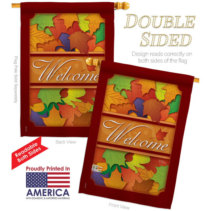 Double Sided 40'' H x 28'' W Polyester Thanksgiving Flag Set