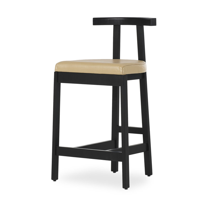 Easah Leather Bar & Counter Stool, Natural, Counter Stool (26” Seat Height)