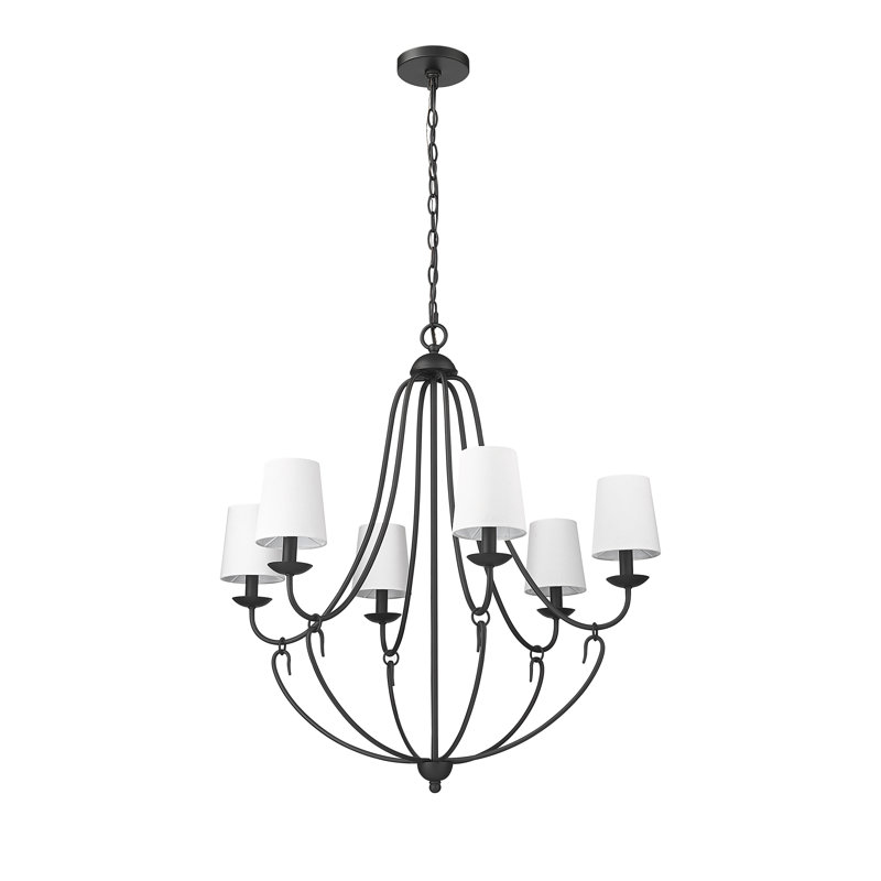 Eisley 6 - Light 28.5" Wide Chandelier, Polished Nickel