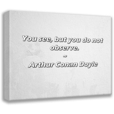 Arthur Conan Doyle Quote: You see, but you do not observe.