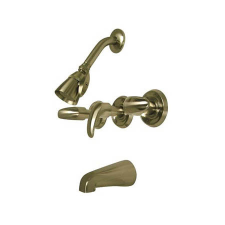 Volume Control Tub and Shower Faucet with Legacy Lever Handles, Satin Nickel
