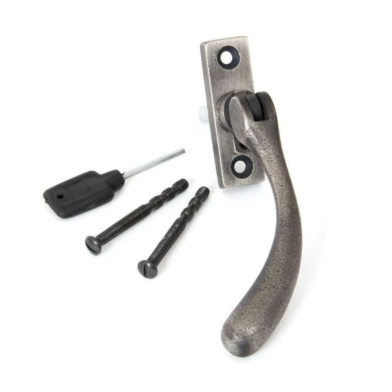Slim Peardrop Espag Door Accessory, Antique Pewter