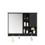 Armoire de salle de bain noire 36 pouces avec porte miroir et tablettes réglables - unité de rangement murale moderne-1550469867