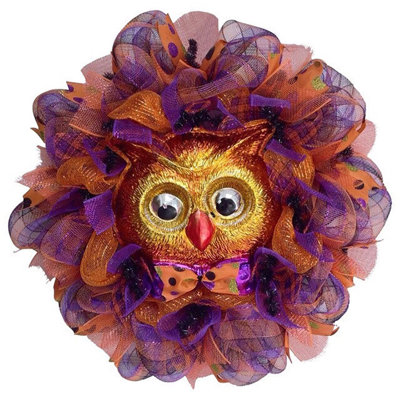 Halloween Owl Wreath with Moving Eyes