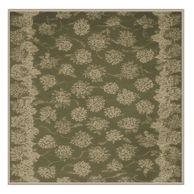 Tapis botanique brun lavable à la machine