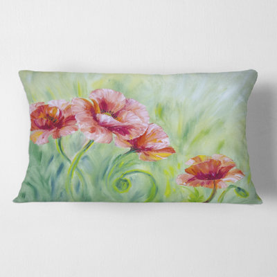 Housse et insert de coussin rectangulaire Blossoming Poppies II