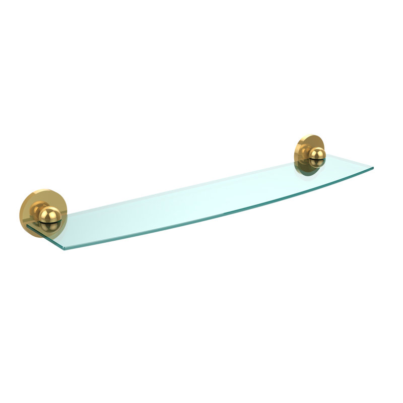 Goble Bracket Shelf, 24", Polished Brass
