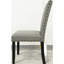Chaises de salle à manger modernes en tissu gris avec coussin moelleux et garniture cloutée