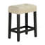 Two-Tone Design Black Dining Table 2X Stools Biscuit-Tufted Seat Cushion Beige 3Pc Dining Table Set