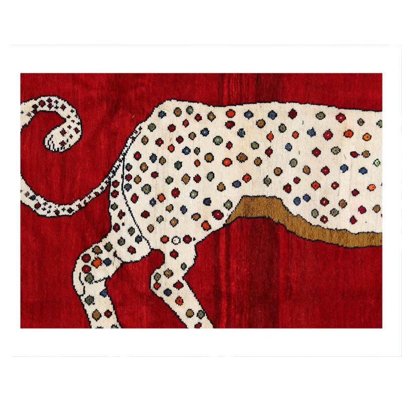 Tapis noué à la main 5 pi x 7 pi 9 po Animal