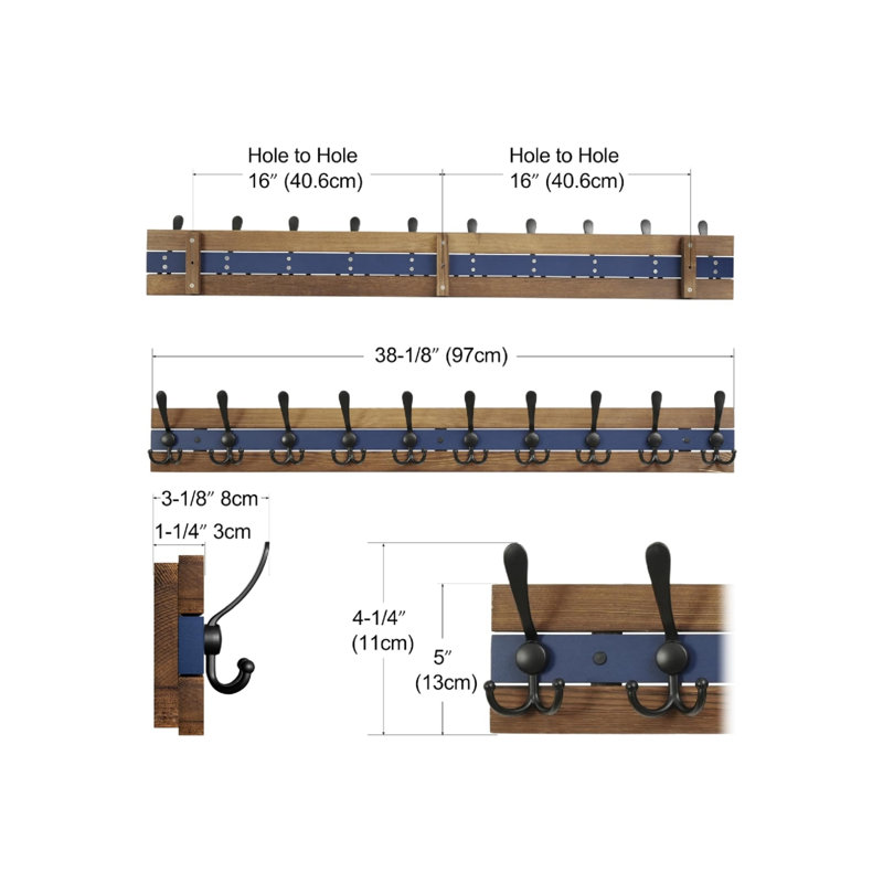 Freestanding 9 - Hook Coat Rack
