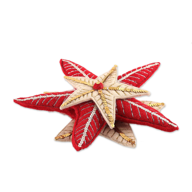 The Holiday Aisle® Handmade Jubilant Star Wool Felt Tree Topper