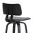 30" Swivel Black Wood Bar Stool In Gray Faux Leather With Black Metal
