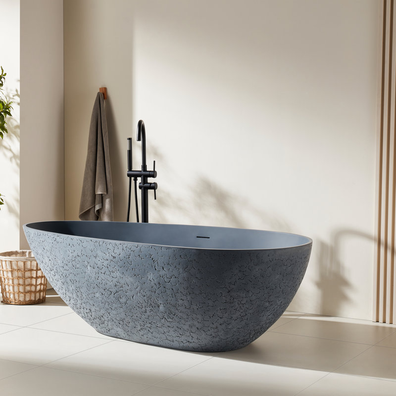 67" x 33.5 Freestanding Soaking Resin Bathtub